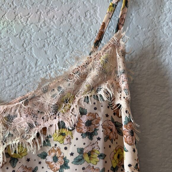 Boho picnic hippie flirty girly festival Cold mode floral Y2K tank top‎ sz large - Picture 8 of 12